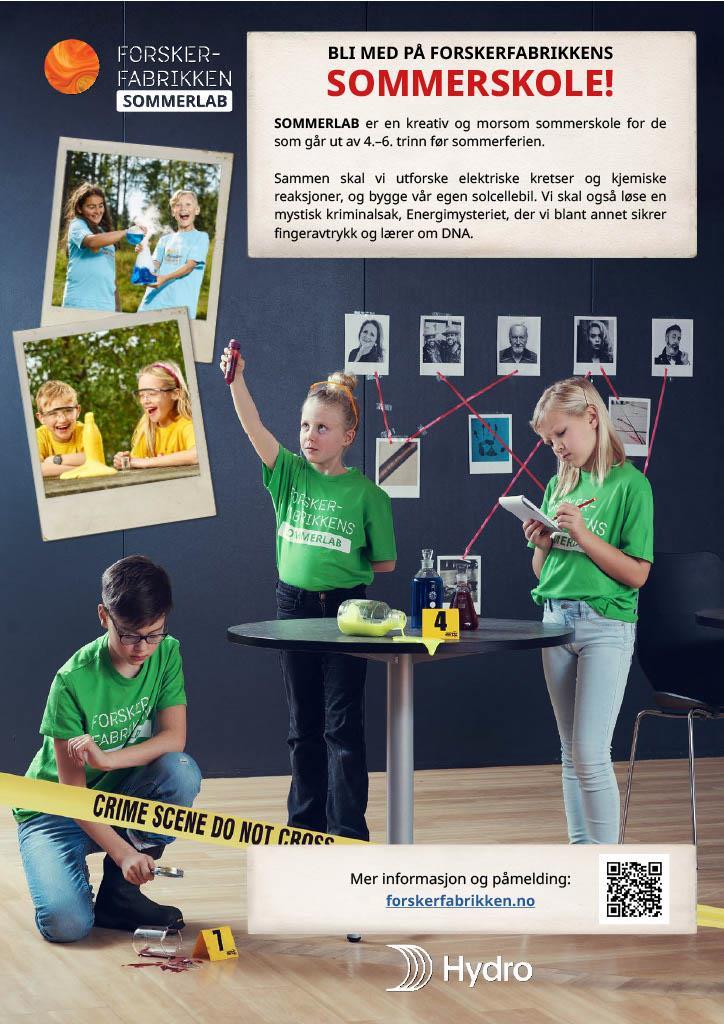 Plakat for sommerlab/forskerfabrikken - Klikk for stort bilde